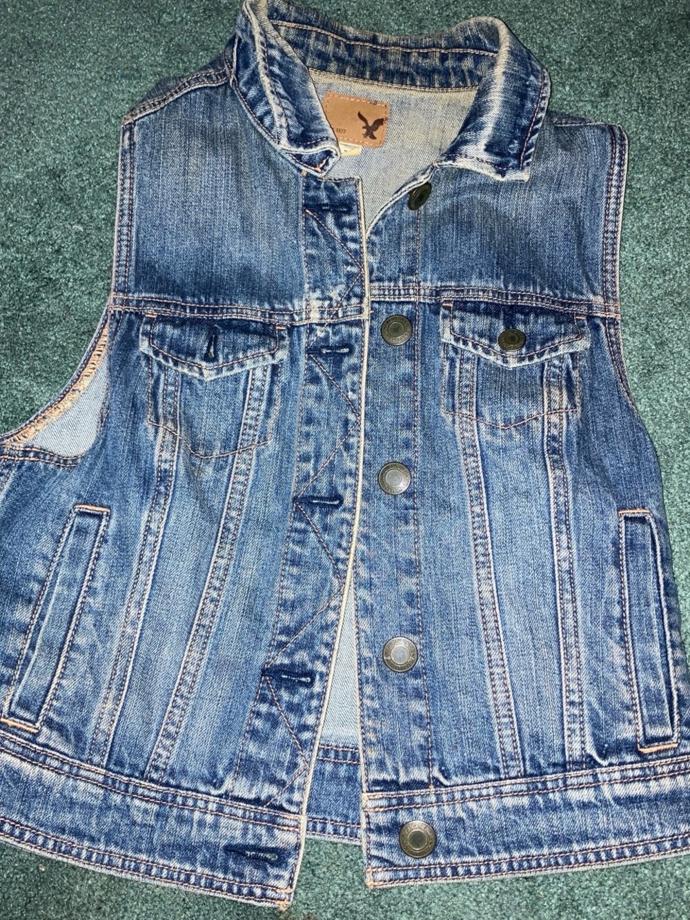 American Eagle Outfitters Blue Denim Vest